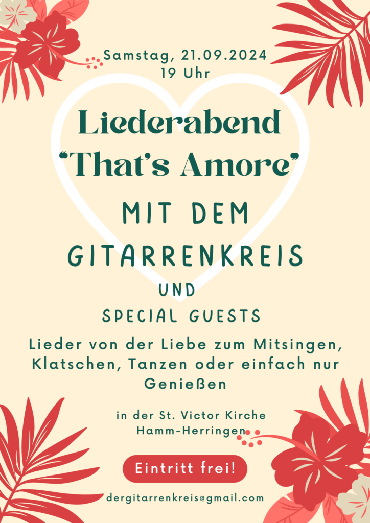 Liederabend "That's Amore" mi dem Gitarrenkreis